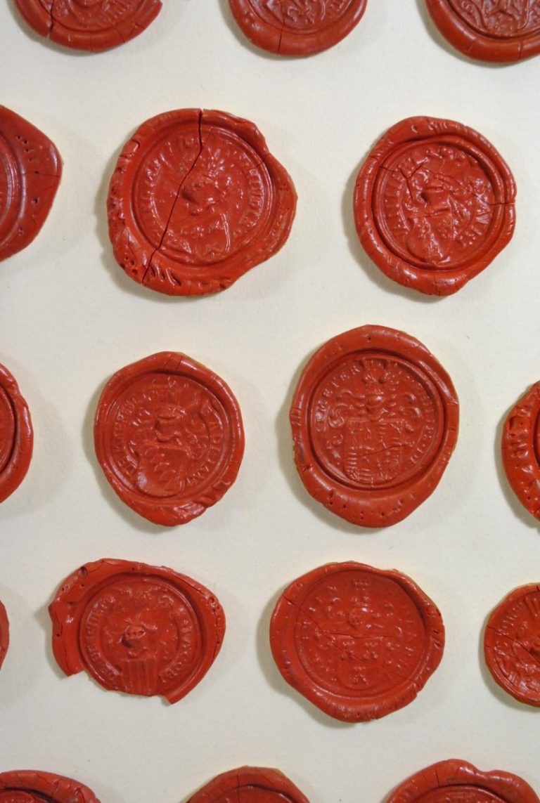 Framed Collection Of Wax Seals C European Antiques