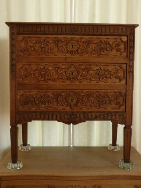 Antique French LXVI oak bleached commode c.1900