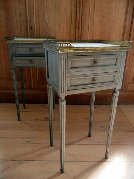 Pair of LXVI style bedside tables with new patina c.1940