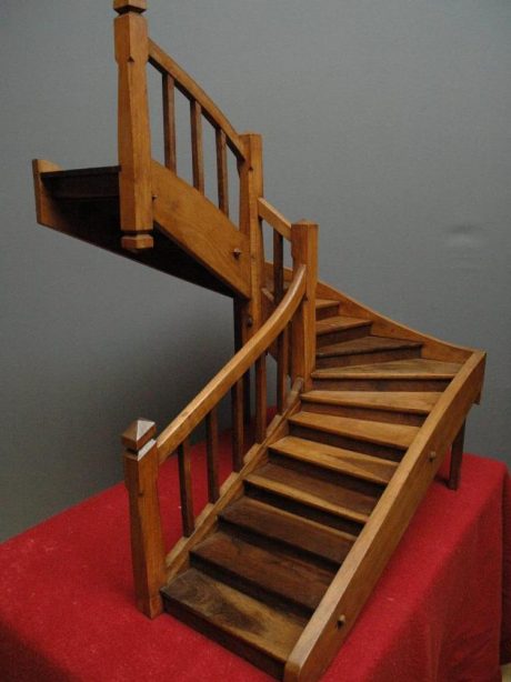 Antique oak and beech apprentice staircase c.1900 - 1920