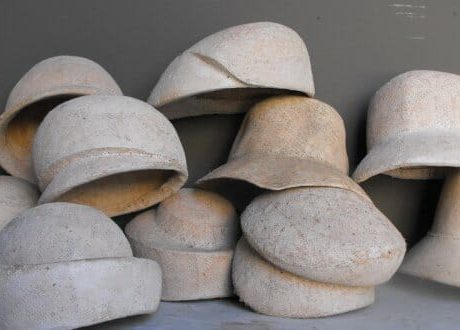 Collection of art deco hat moulds in hessian c.1920 -30