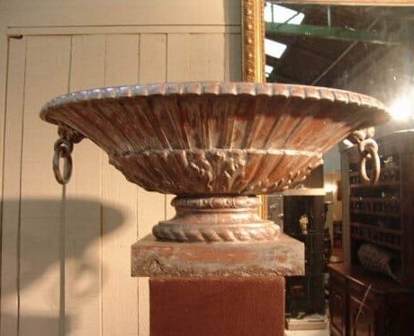 Decorative cast iron urn with original paint finish c.1900