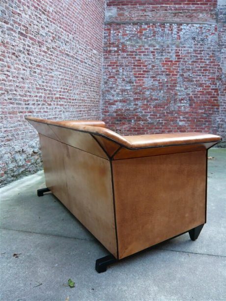 Dutch leather sofa designed by Bart van Bekhoven c.1970