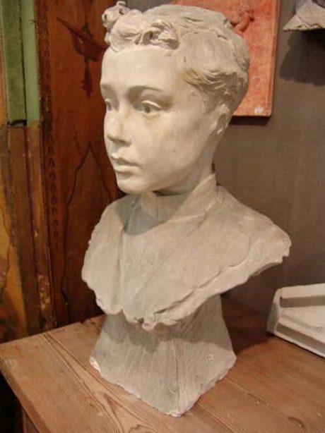 French plaster bust of a child from turn of the century