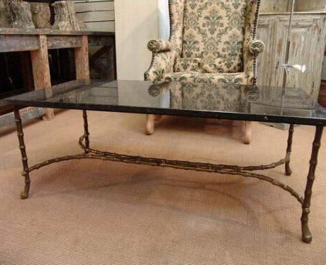 French bronze framed coffee table c.1950s