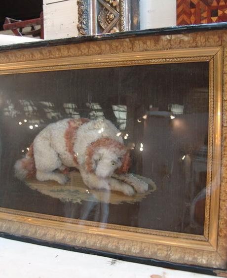 Empire period (1800 - 1820) embroidery of a dog