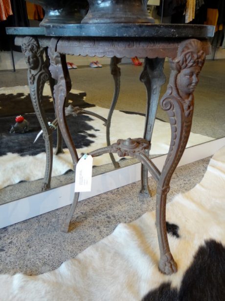 Well cast iron garden table with bluestone top c.1900