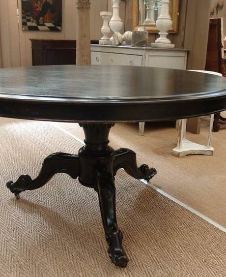 Napoleon III ebonised table c.1880 with original patina