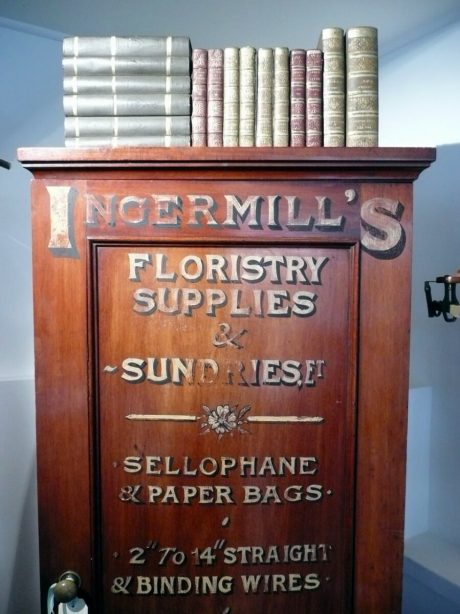 Victorian Mahogany sign painted Floristry Cabinet c.1880