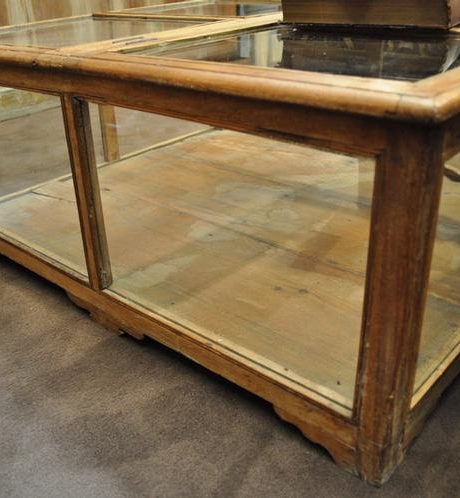 Coffee table made from old wooden showcase c.1900