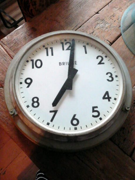 Metal industrial French Brillie clocks from factory c.1950