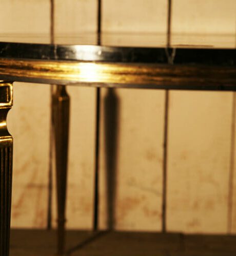 1950's French Black marble and brass coffee table