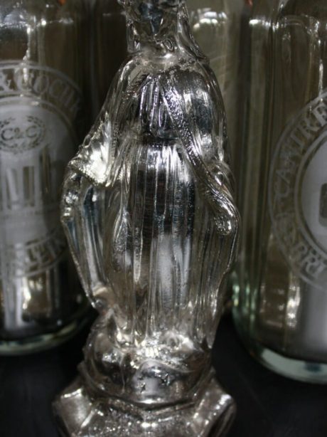 19th century mercury glass statue of the Virgin Mary