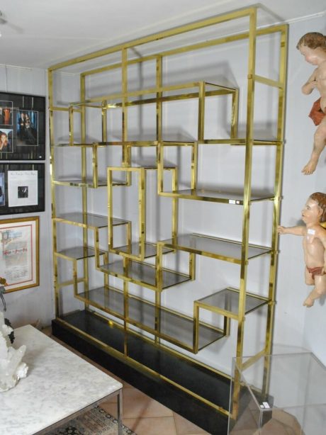 Willy Rizzo brass etagere (shelving unit) c.1970