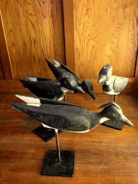 Original painted wooden French decoy birds