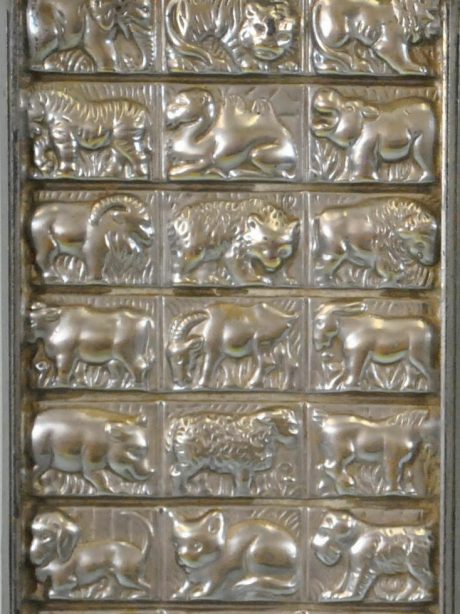 Vintage chocolate mould with animal decorations