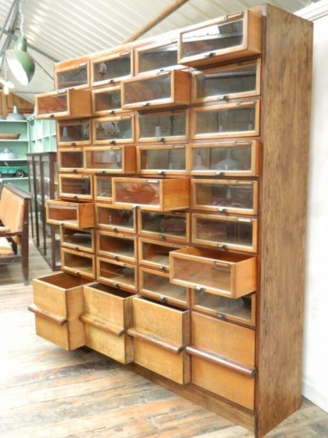 An English oak haberdashery cabinet from 1930's