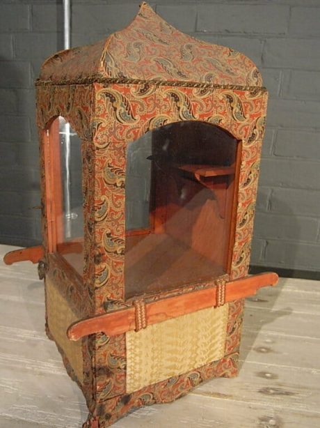 Late 19th century model sedan chair display cabinet c.1890