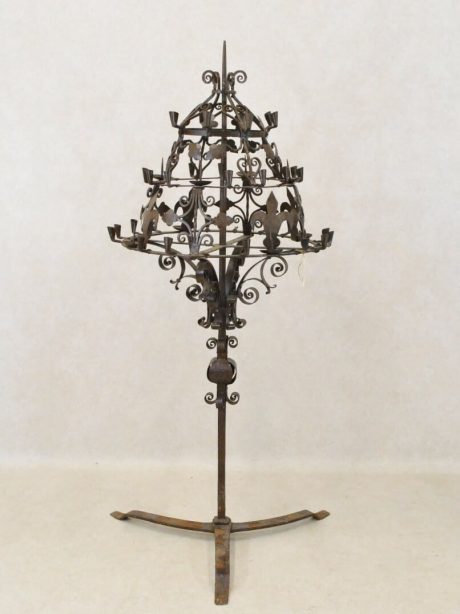 Renaissance style iron Pique-Cierge candle stand c.1880