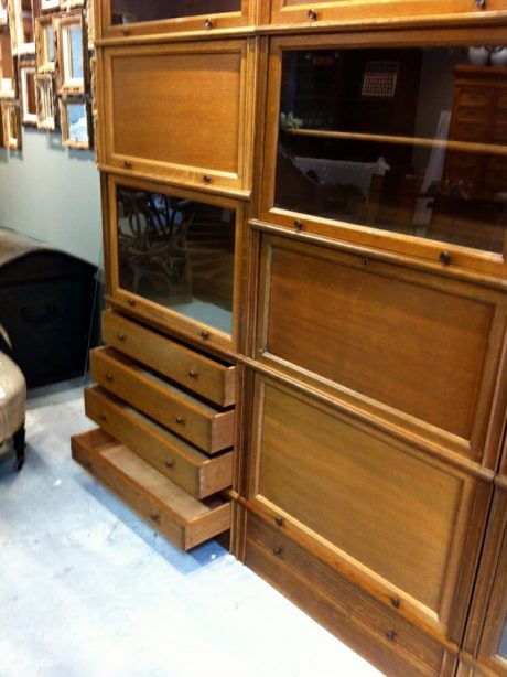 French oak and glass sectional bibliotheque (library cabinet) c.1920