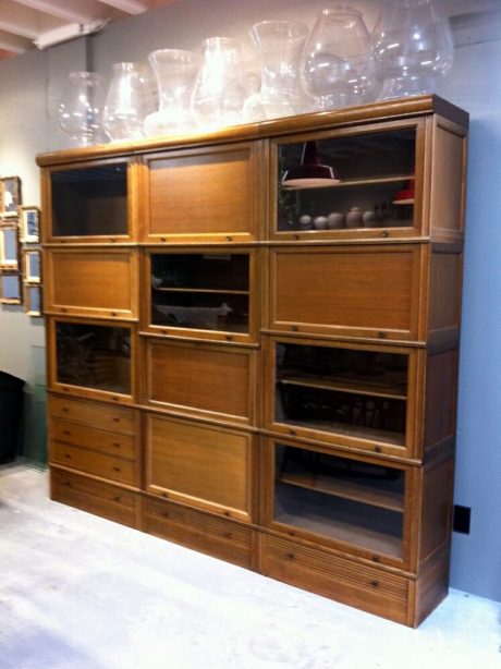 French oak and glass sectional bibliotheque (library cabinet) c.1920