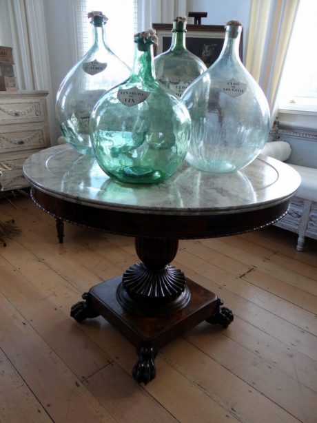 French walnut Marble topped centre table c.1900