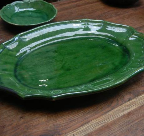 Green Valauris plates from France