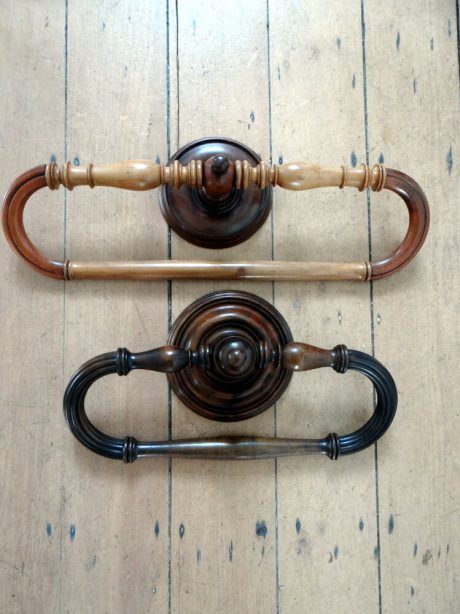 French walnut towel rail holder c.1890