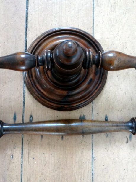 French walnut towel rail holder c.1890