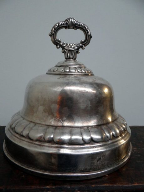 Antique 19th century silver plated cloche bell food cover