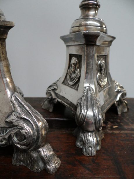 Antique Spanish silver plated candlesticks c.1910