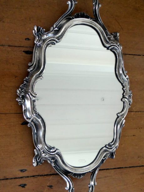 French silver plated mirrored display stand c.1900