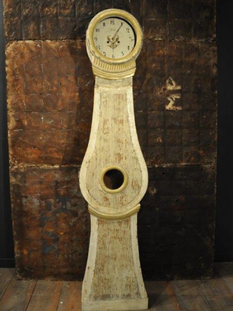 19th century painted Swedish Mora clock with original paint finish