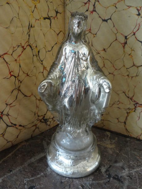 Vintage Mercury glass Madonna statue