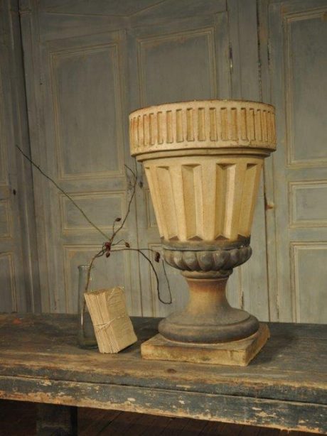 Large antique French sandstone urn c.1900