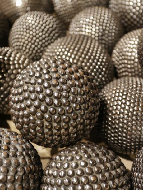 Collection of burnished iron petanque balls from France