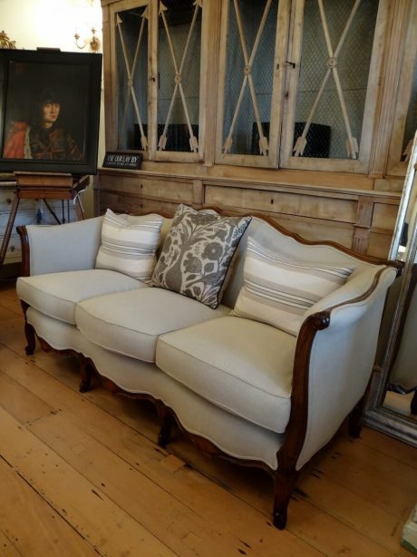 Louis XV style three seater walnut sofa c.1900