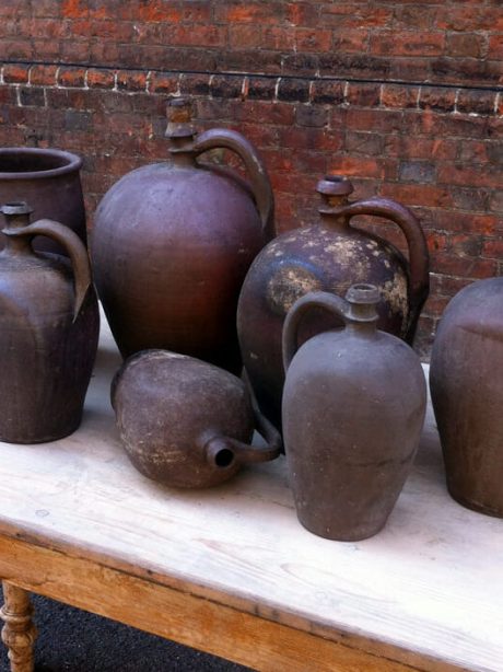 French 19th century pottery jugs and pot