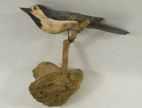 A hand painted Bavarian Black Forest model of a bird c.1900