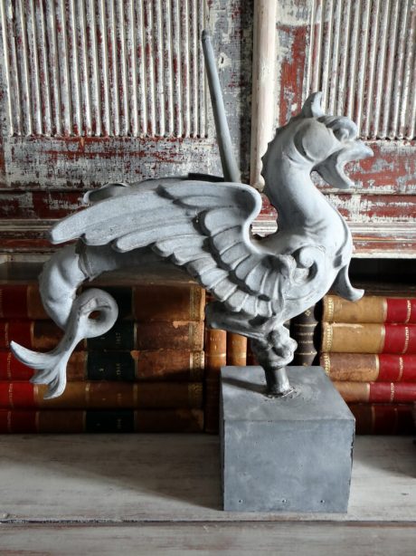 Antique zinc griffin finial from a chateau roof c.1860