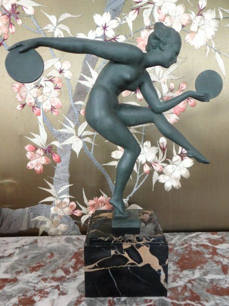 1930s Art Deco bronze sculpture of a dancer