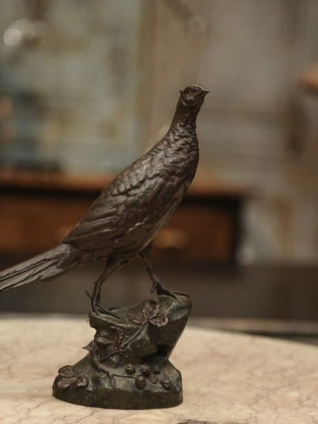 Bronze pheasant statue by Leon Bureau (1866 - 1906)