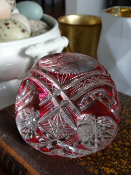 Antique Val St Lambert double cut crystal paper weight c.1900