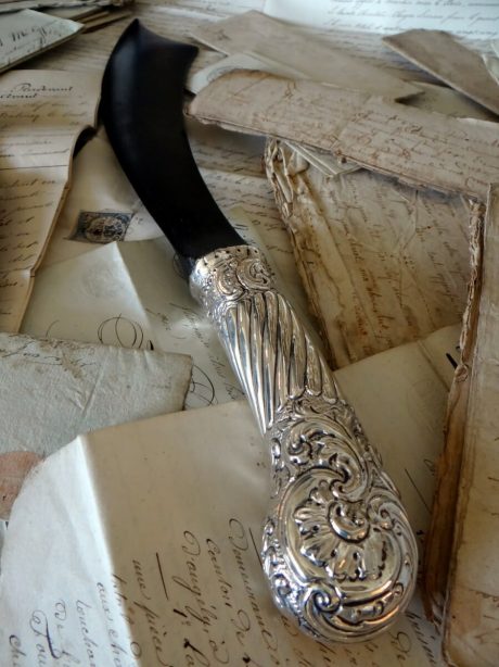 19th century English silver plated letter opener