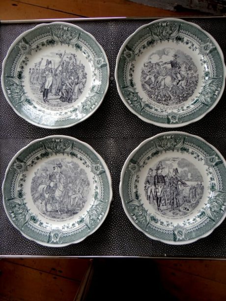 Rare set of twelve Napoleonic war momento Earthenware plates