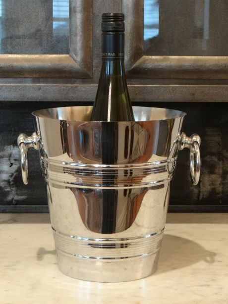 Vintage hotel plate champagne bucket