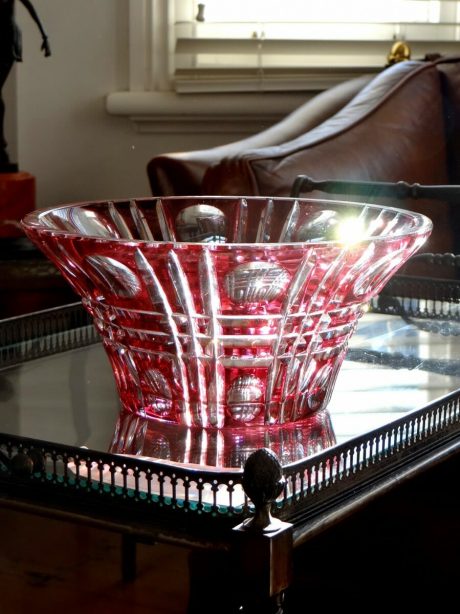 Val St Lambert Cranberry coloured bowl c.1940