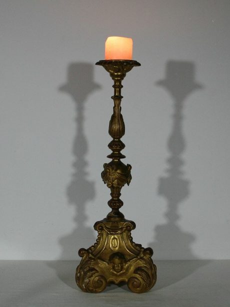 Italian Baroque gilded candlestick c.1800