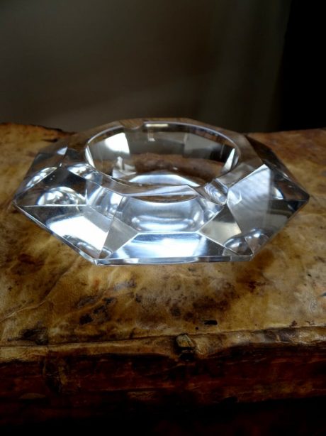 Val St Lambert clear crystal ashtray