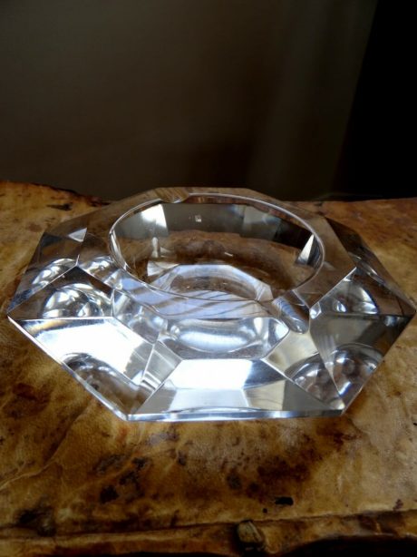 Val St Lambert clear crystal ashtray